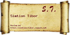 Simtion Tibor névjegykártya